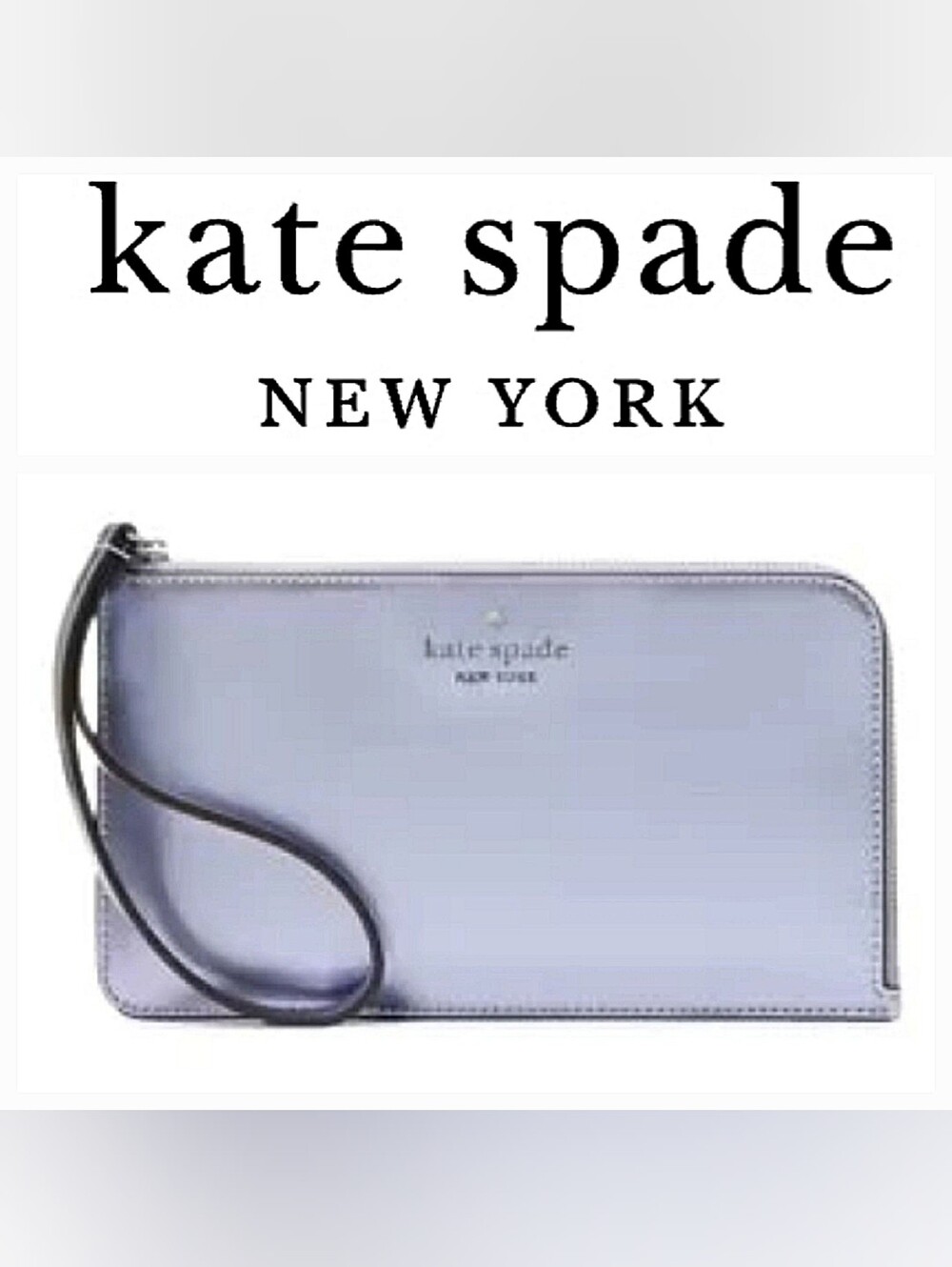 Kate Spade Lucy Wristlet Medium L-Zip LE Metallic Patent Purple/Candied Flower